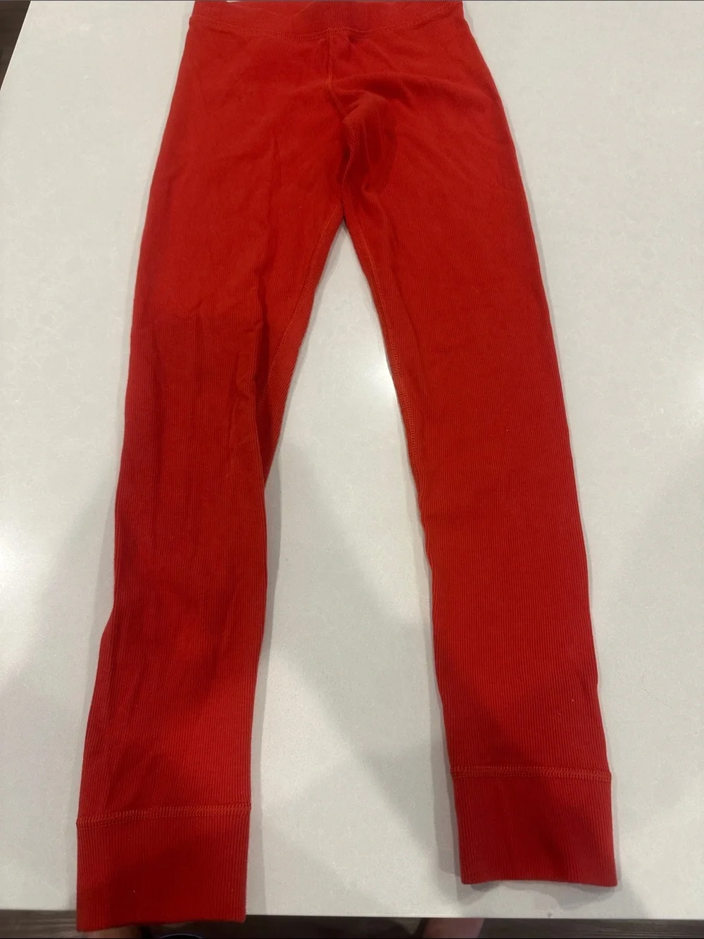 Hanna Andersson Bright Red Ribbed Waistband Leggings